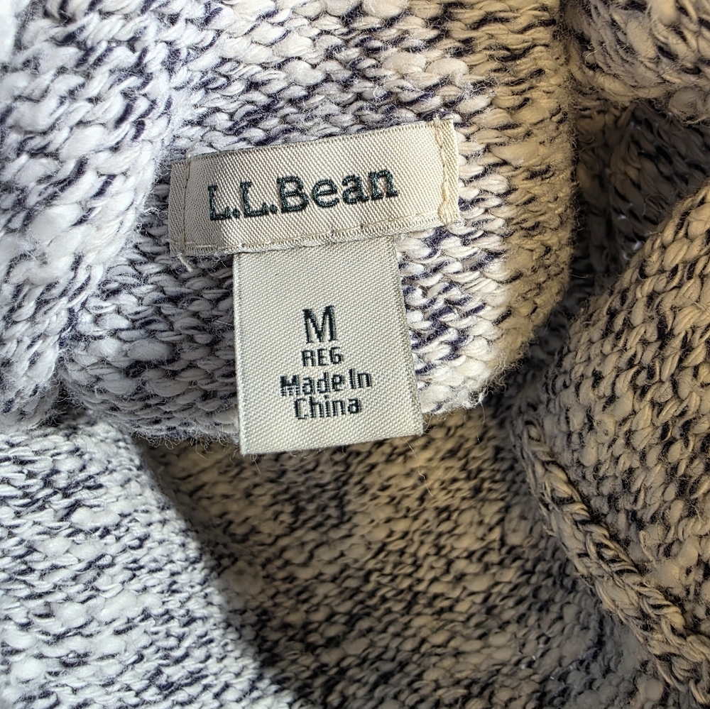 L.L. Bean Fisherman Core, Cottagecore, Cabincore Navy & White Turtleneck Sweater - Picture 7 of 9